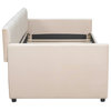 Gewnee Twin Size Upholstered Daybed with Storage Drawers,Beige
