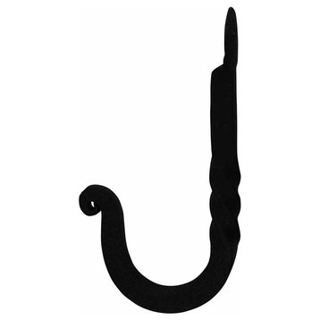 Renovators Supply Bathroom Hooks 3.5 in Black Wrought Iron Wall Mount Hooks