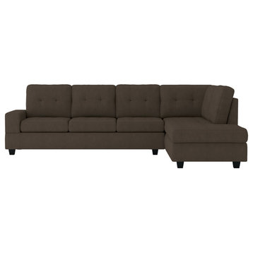 Hedera Sectional Collection, Chocolate color, 2-Piece Set Sectional Sofa