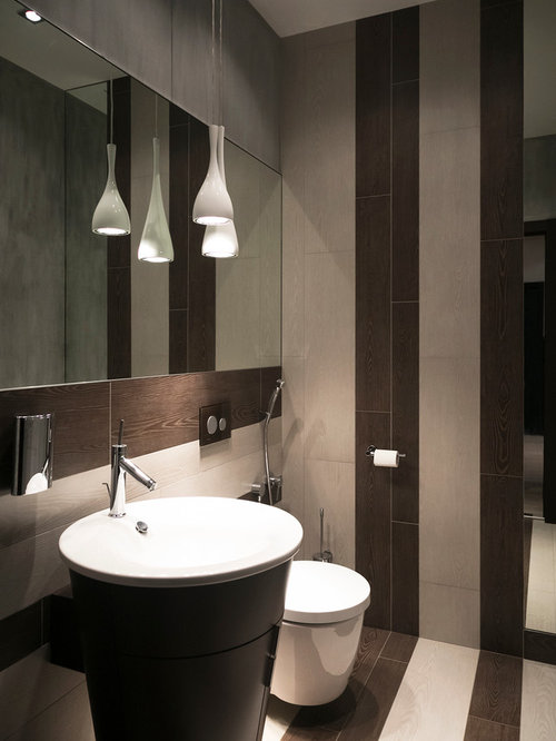 Black Bathroom Design Ideas, Renovations & Photos with Beige Walls