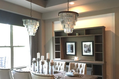 Example of a mid-sized transitional enclosed dining room design in Cincinnati with beige walls and no fireplace