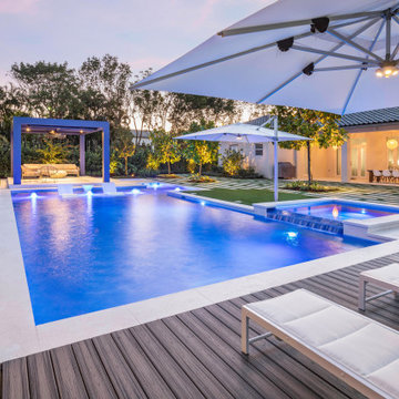 New Pool & Spa with Custom Landscaping in Cooper City