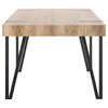 Rustic Dining Table, Hairpin Metal Legs With Rectangular Top, Black/Canyon Grey