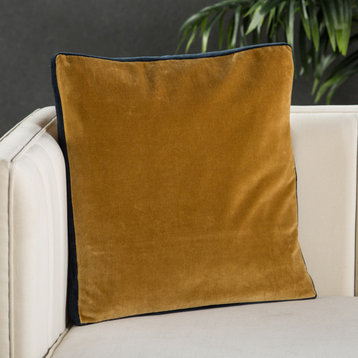 Jaipur Living Bryn Solid Throw Pillow, Gold, Down Fill