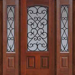 Prehung Side lights Door 80 Fiberglass Palermo Arch Lite GBG Glass - Front Doors
