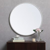 Elegant Decor Eternity 28" Round Mid Century Metal Frame Mirror in White
