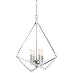 Norwell Lighting - Norwell Lighting 5388-PN-NG Trapezoid - Four Light Cage Chandelier - Cage chandelier turns farmhouse fixture inside outTrapezoid Four Light Polished NickelUL: Suitable for damp locations Energy Star Qualified: n/a ADA Certified: n/a  *Number of Lights: Lamp: 4-*Wattage:60w E12 Candelabra bulb(s) *Bulb Included:No *Bulb Type:E12 Candelabra *Finish Type:Polished Nickel