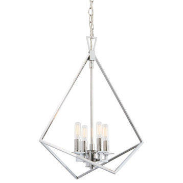 Norwell Lighting 5388-PN-NG Trapezoid - Four Light Cage Chandelier