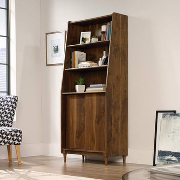 Tall Bookcase, Hardwood Legs With 2 Fixed & 1 Adjustable Shelves, Walnut Finish