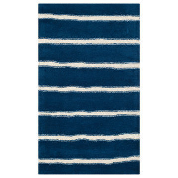 Safavieh Martha Stewart Chalk Stripe Rug, Wrought Iron Navy, 3'x5'