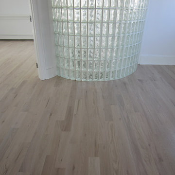 WATER MILL: 4" RED OAK INSTALLED AND PICKLED - 3 COATS BONA TRAFFIC SATIN