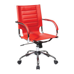 Executive Office Chair with Red PVC Material - Office Chairs