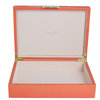 Addison Ross Large Orange Croc Lacquer Box With Gold