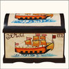 Hand Painted Mango Wood Dome Top Storage Trunk