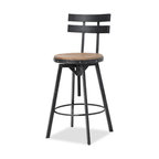 GDF Studio Modern Industrial Design Counter/Bar Stool, Adjustable Seat Height, Smooth Back