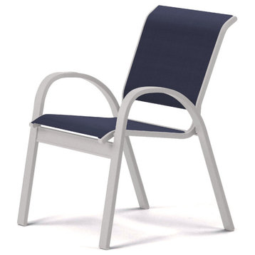 Aruba II Sling Cafe Chair, Textured White, Navy