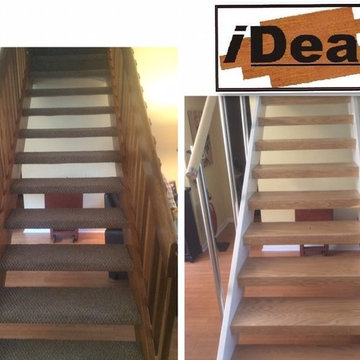 ReFace Red Oak Staircase w/Stainless Steel Rails