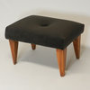 Tufted Suede Footstool, Black