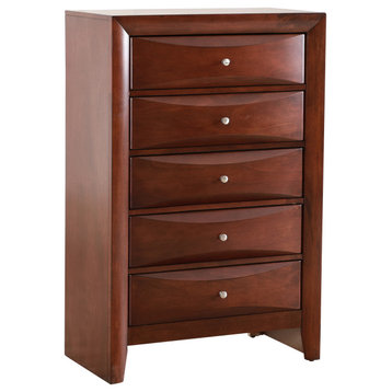 Marilla Cherry 5-Drawer Chest of Drawers (32 in. L X 17 in. W X 48 in. H)