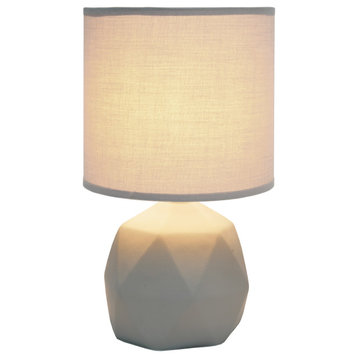 Simple Designs Geometric Concrete Lamp, Gray
