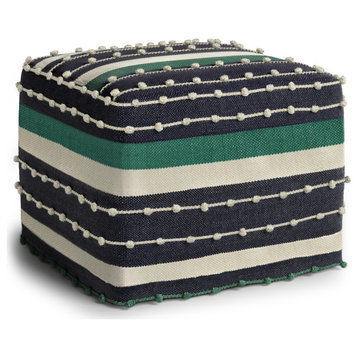 Barker Square Woven Outdoor/ Indoor Pouf