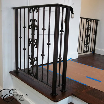 Stair railings and balconies.