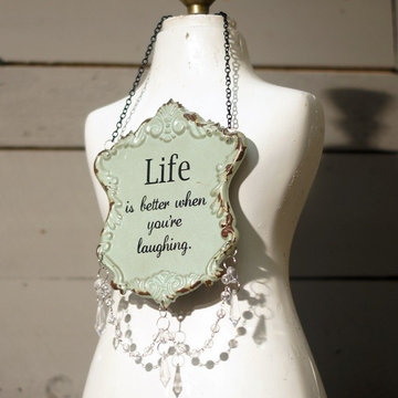 Jeweled "Life Is Better" Sign