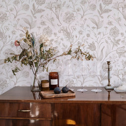 Floral toile de jouy wallpaper - Wallpaper