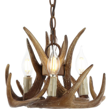 JONATHAN Y Lighting JYL6313 Nelle 3 Light 12"W LED Taper Candle - Brown