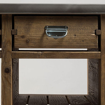 Old Pine Wood Kitchen Island Rustic & Industrial Workbench Design By Darash