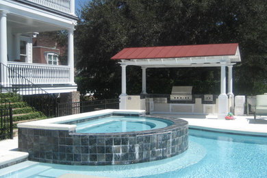 Inspiration for a timeless backyard pool remodel in Charleston
