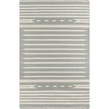 Erin Gates by Momeni Thompson Billings Wool Hand Woven Gray Area Rug, 7'6"X9'6"