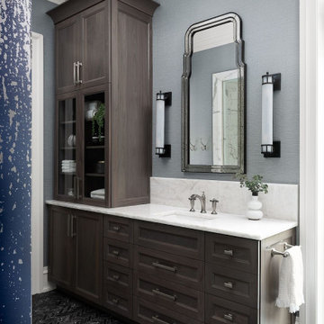 Stained Walnut Master Bathroom Vanity