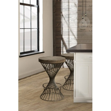 Hillsdale Kanister 26" Wood Modern Counter Stool in Gray Finish