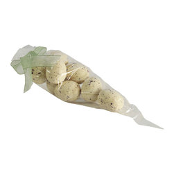 Shea's Wildflower - Large Robin Eggs With Robin Egg Blue Ribbon In Bag, Cream 8 Pieces - Wreaths And Garlands