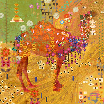 "Camels of Thar" Painting Print on Canvas by Evelia
