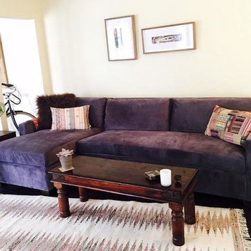 Custom Brown Velvet Sectional w/ Chaise | The Sofa Company