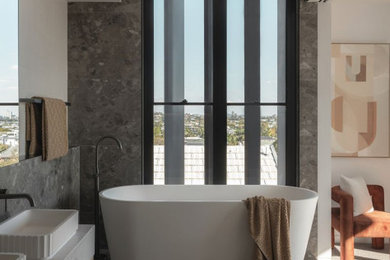 Photo of a modern home design in Brisbane.