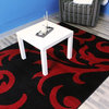 Quinton Floral Rug - Black and Red - 8' X 10'