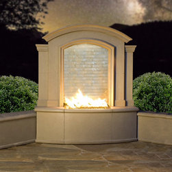Large Firefall Outdoor Gas Fireplace - Outdoor Fireplaces