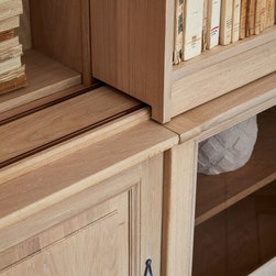 Composition Biblioth&egrave;que Modulable TV-Bar Coulissants Directoire Ch&ecirc;ne - Bookcases