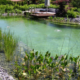 Großer Moderner Pool hinter dem Haus in individueller Form in Sonstige