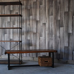 Reclaimed Wood & Iron Bookshelf & Bench - Indoor Benches