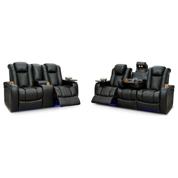 Seatcraft Anthem Home Theater Seating, Black, Sofa and Loveseat