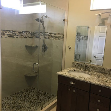 MASTER BATHROOM - Complete Remodel 12 x 24 Tile, Vanity, Alaska White Granite