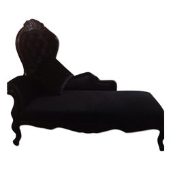 Modani Black Chaise - Indoor Chaise Lounge Chairs