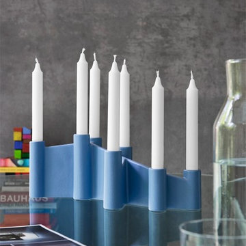 Cathedral Candle Holders - Matte Air Force Blue Finish