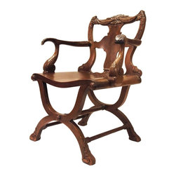 English Chippendale Style Mahogany Garden Armchair - Armchairs And Accent Chairs