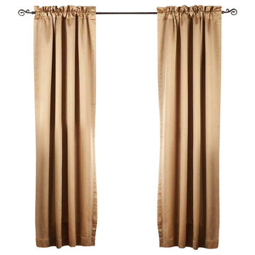 Lined-Taupe Rod Pocket 90% blackout Cafe Curtain / Drape - 50W x 24L - Piece
