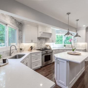 Dramatic Changes to Achieve an Amazing More Open & Functional White Kitchen